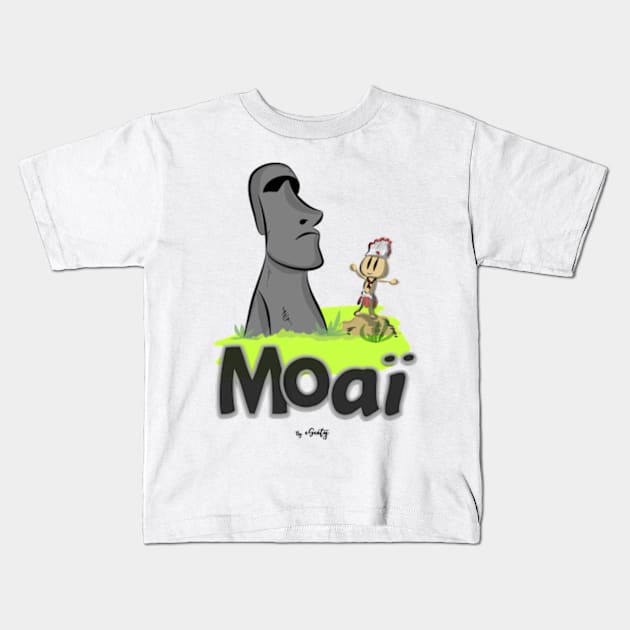 Moaï & Inhabitant Kids T-Shirt by eSeaty